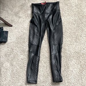 Spanx leather moto leggings